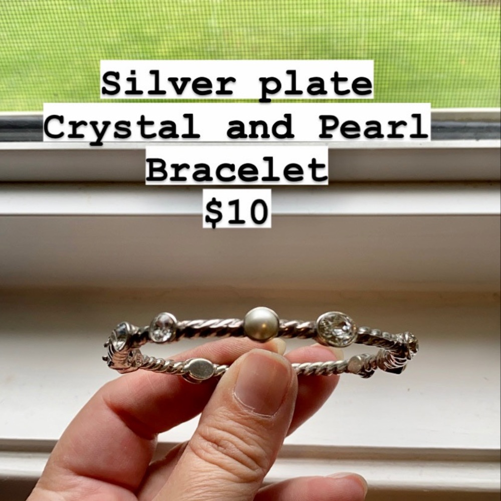 Pearl sterling plate bracelet